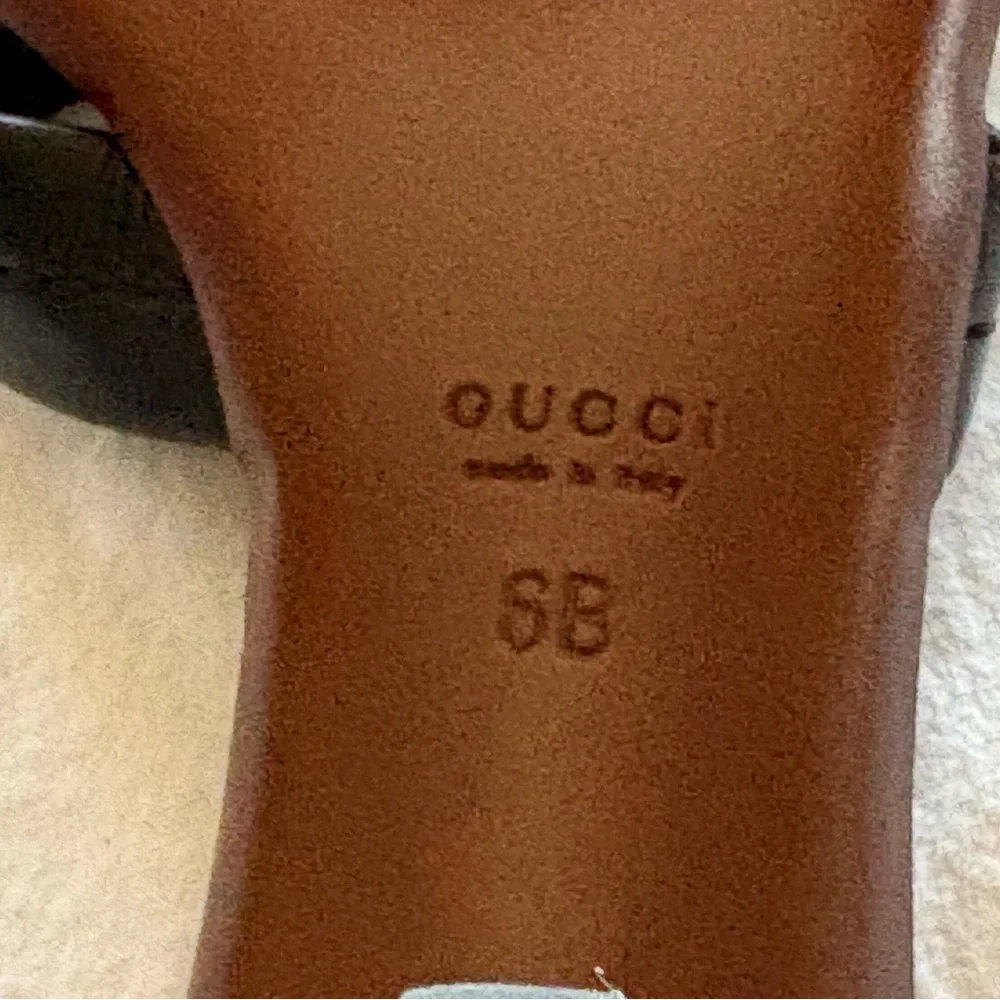 Gucci Black Brown Leather Stiletto Heels - Picture 6 of 9